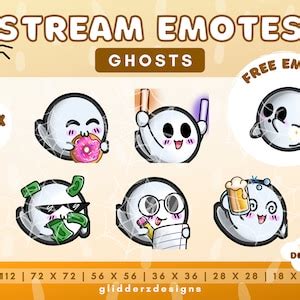 Ghost Twitch Emotes JUMBO PACK 2 Twitch Ghost Emotes Pack Cute Ghost