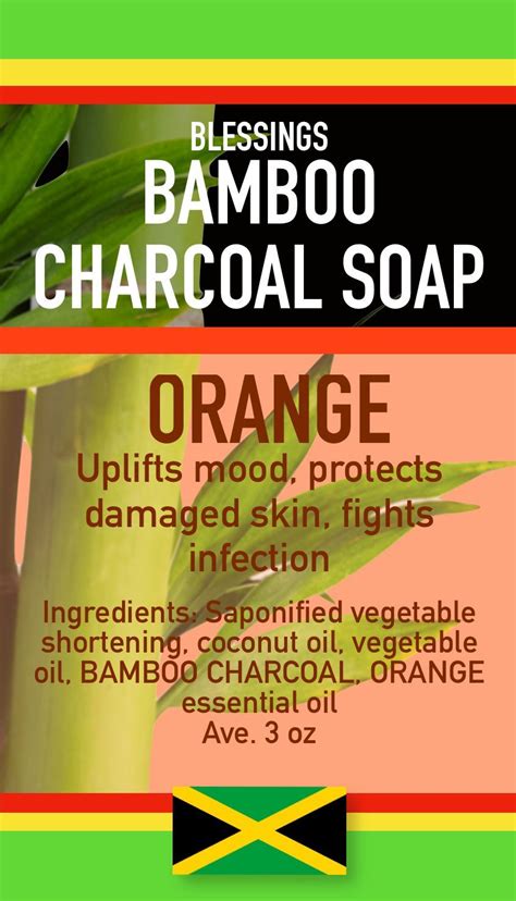 Bamboo Charcoal Orange Soap Blessings All Natural Jamaica For You