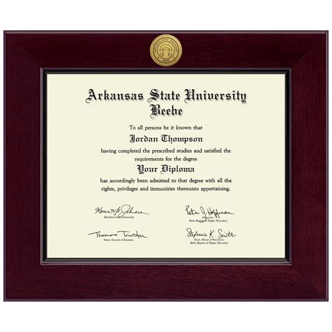 Century Gold Engraved Diploma Frame In Cordova Arkansas State