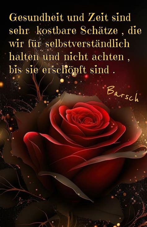 A Red Rose On A Black Background With Words In German