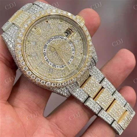 Round Cut VVS Moissanite Diamond Watch Pass Diamond Tester Hip Hop Sky