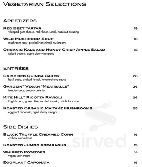 Menu Las Vegas Nvs Sw Steakhouse Sirved