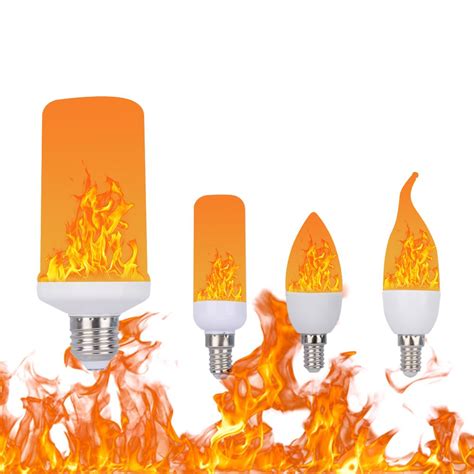 Flame Bulb 5W 7W 9W E27 E26 E14 E12 Full Model LED Flame Effect Fire