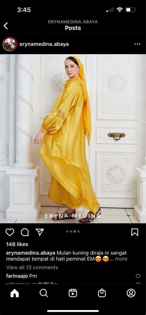 Eryna Medina Mulan Yellow Organza Silk Women S Fashion Muslimah