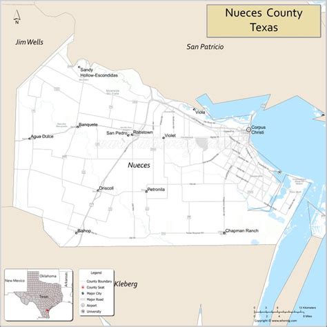 Map of Nueces County, Texas - Thong Thai Real