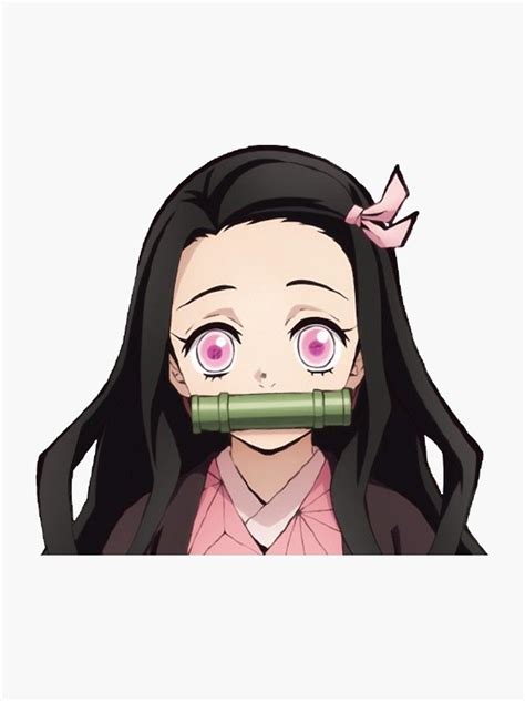 Nezuko Kamado Peek Demon Slayer Sticker By Pocarislaps Redbubble