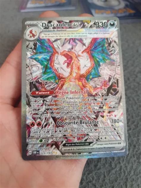 CARTE POKÉMON DRACAUFEU EX Teracristal 223 197 Flammes Obsidiennes Alt