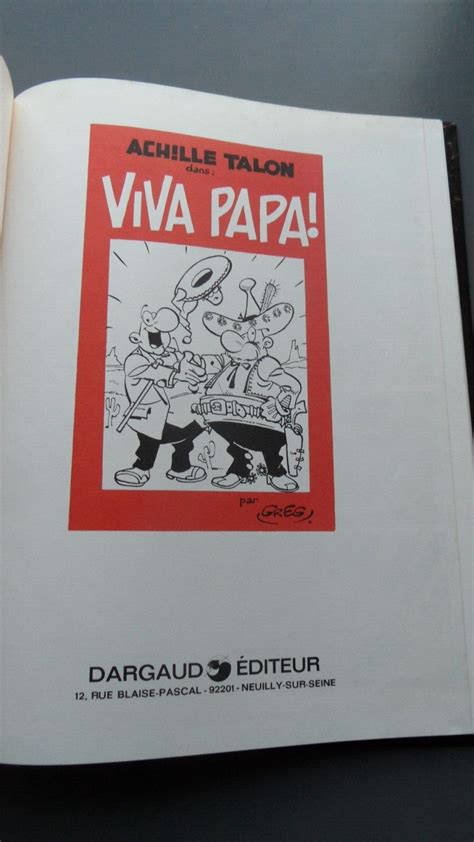 Bd Achille Talon Viva Papa Greg Ed Dargaud Eo Tbe Ebay