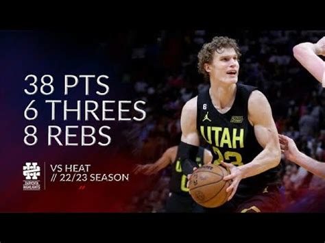 Lauri Markkanen Pts Threes Rebs Vs Heat Season Youtube