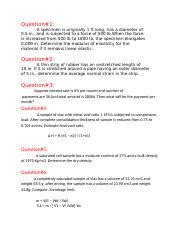 Material Assignment Docx Question 1 A Specimen Is Originally 1 Ft