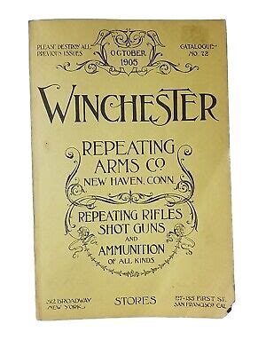 1905 Winchester Repeating Arms Co Catalogue 72 Rifle Shotgun And