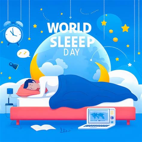 World Sleep Day Illustration With People Sleeping Dreaming And Enjoying