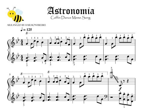 Astronomia Coffin Dance Meme Awesome Piano Sheet Music Grade 5 With