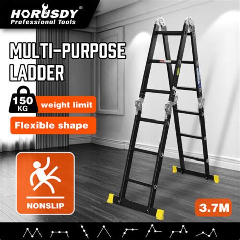 HORUSDY 3 7M Aluminium Folding Step Ladder Extension Multi Purpose