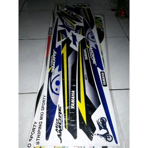 Jual Striping Lis Sticker Variasi Mio Sporty Amore Mata Biru Lis Kuning