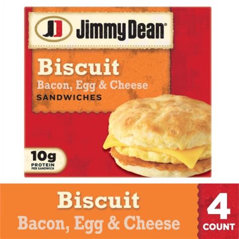 Jimmy Dean Bacon Egg Cheese Biscuit Frozen Breakfast Sandwiches