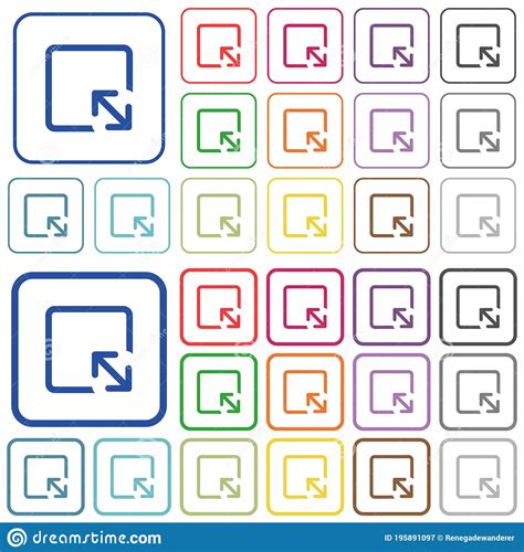 cambiar el tamano de los iconos de color plano ilustracion del vector