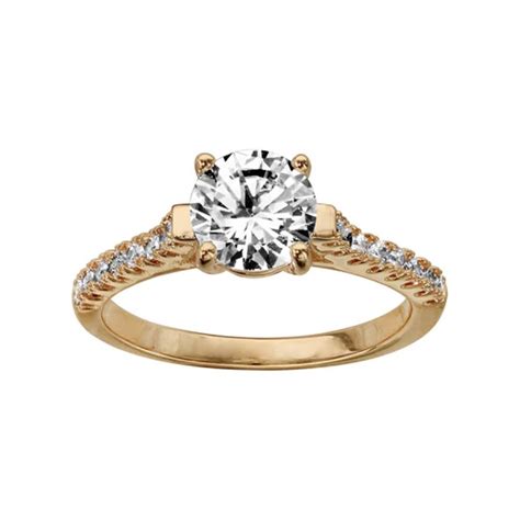 Bague Plaqu Or Solitaire Et Pierre Zirconium Sertis