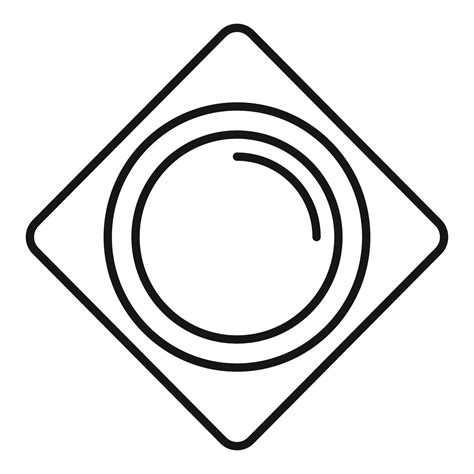 Empty plate icon outline vector. Dish food 14934491 Vector Art at Vecteezy