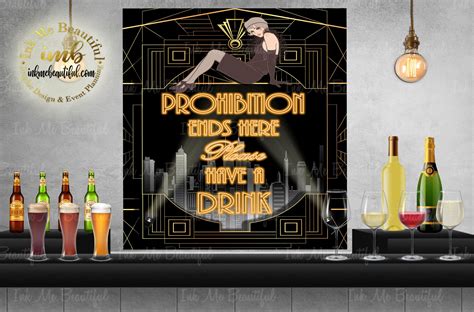 Prohibition Ends Here Great Gatsby Printables Sign Sizes Etsy