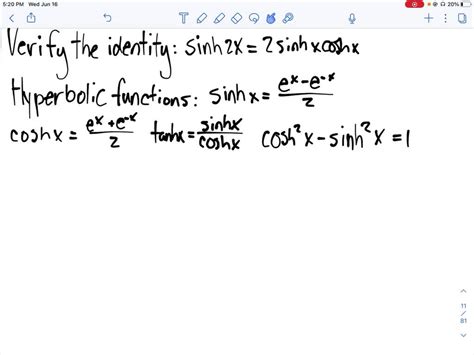 Solved Verify That The Given Equations Are Identities Sinh X Sinh