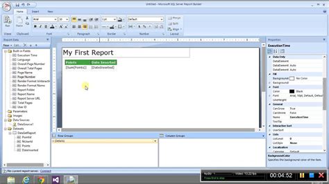 Build My First Ssrs Report Using Report Builder Youtube