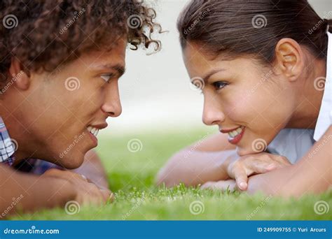 We See Eye To Eye Shot Of A Happy Young Couple Gazing Into Each Others