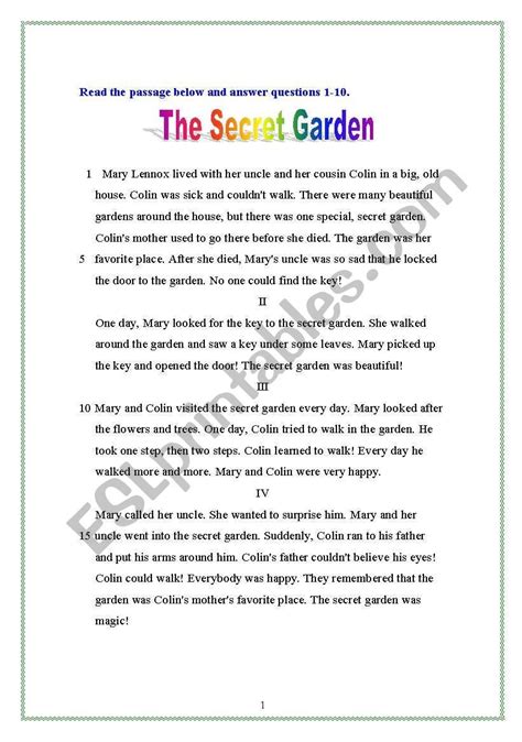 The Secret Garden Questions