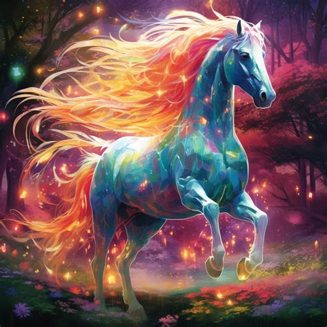 Magical Fantasy Horse Crystal, Digital Art Print, AI Art, Wall Art ...