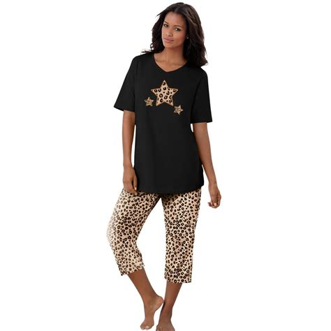 Dreams And Co Dreams And Co Womens Plus Size 2 Piece Capri Pj Set