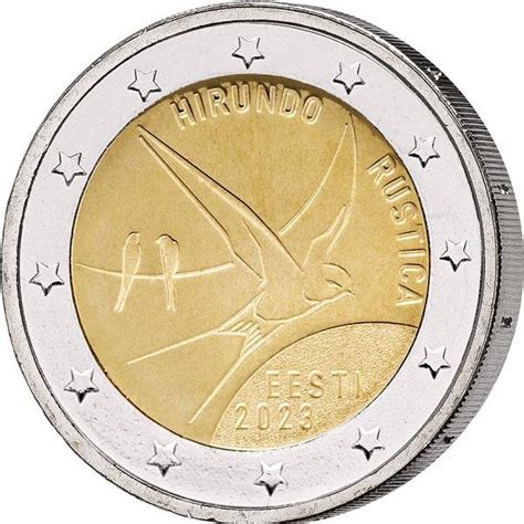 2 Euro Estland Nationalvogel Rauchschwalbe 2023