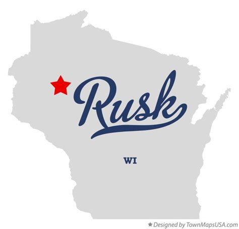 Map of Rusk, Rusk County, WI, Wisconsin