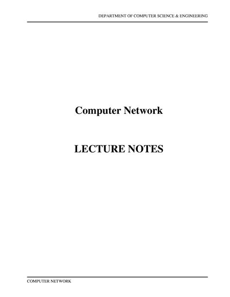 Cn Notes Computer Network Lecture Notes Chapter Data Communications