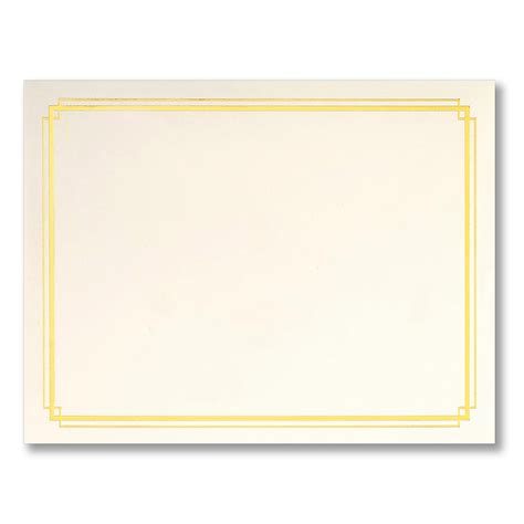 Blank Gold Border Certificates Pack Of Hrdirect