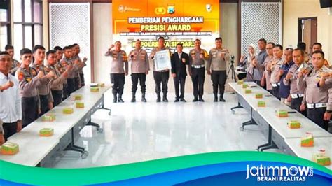 Tingkatkan Pelayanan Masyarakat Polresta Sidoarjo Raih Presisi Award