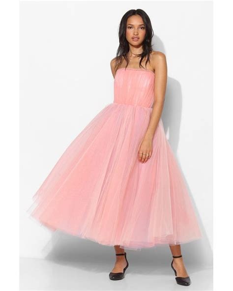 Betsey Johnson Vintage For Uo Becca Strapless Tulle Dress In Pink Lyst