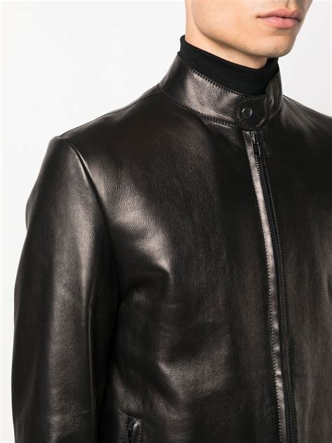 Salvatore Santoro Castagno Zipped Leather Jacket Farfetch