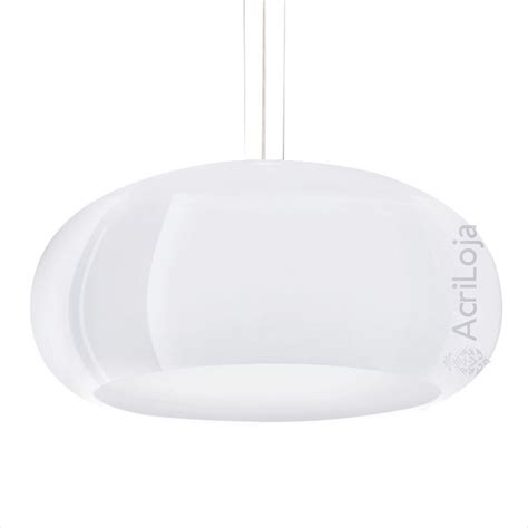 Luminaria Pendente Póllux em Acrilico Branco 100cm Lustre de Teto