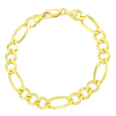 Nuragold K Yellow Gold Mens Mm Solid Italian Figaro Chain