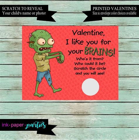 Zombie Themed Valentine Cards School Valentines Class Valentines