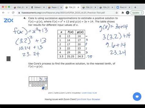 Algebra Eoc Practice Test With Answers Eoc Algebra Pr