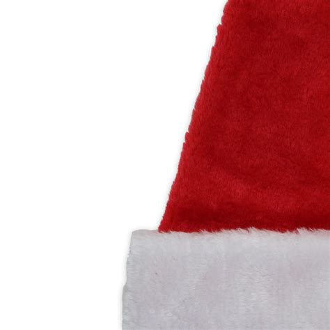 Red And White Plush Unisex Adult Christmas Santa Hat Costume Accessory