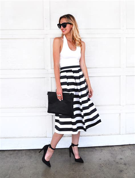 Striped Tea Length Skirt + Halter Top - LivvyLand | Austin Fashion and