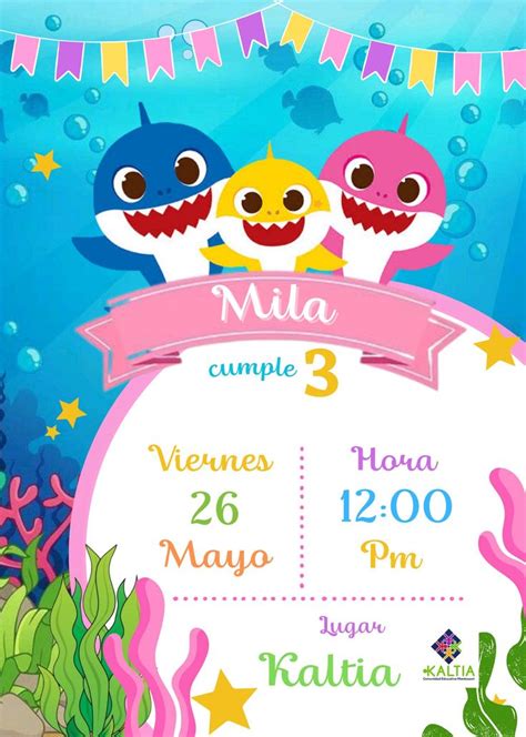 Invitaci N Baby Shark Shark Theme Birthday Baby Birthday Decorations