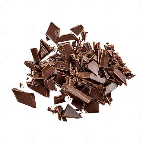 Dark Chocolate Pieces Isolated On White Background Chocolate Bar