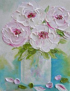 Pale Peonies Oil Painting Peony Impasto Oil By KenziesCottage Akrilik