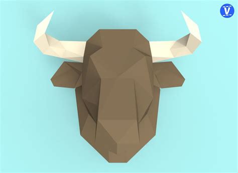 Bull Head Papercraft Pdf Pack D Paper Sculpture Template Image D