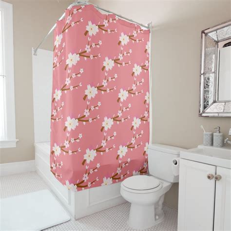 Blush Pink Sakura Cherry Blossom Japanese Shower Curtain Zazzle