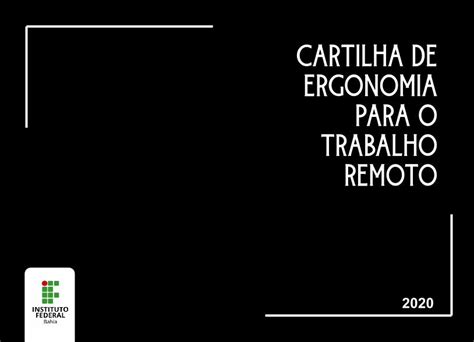 PDF CARTILHA DE ERGONOMIA PARA O TRABALHO REMOTO Link Digital