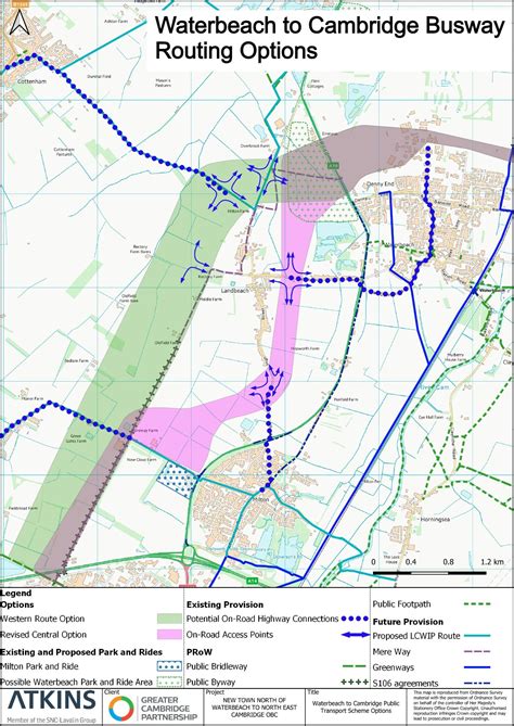 Waterbeach to Cambridge Busway Routing Options